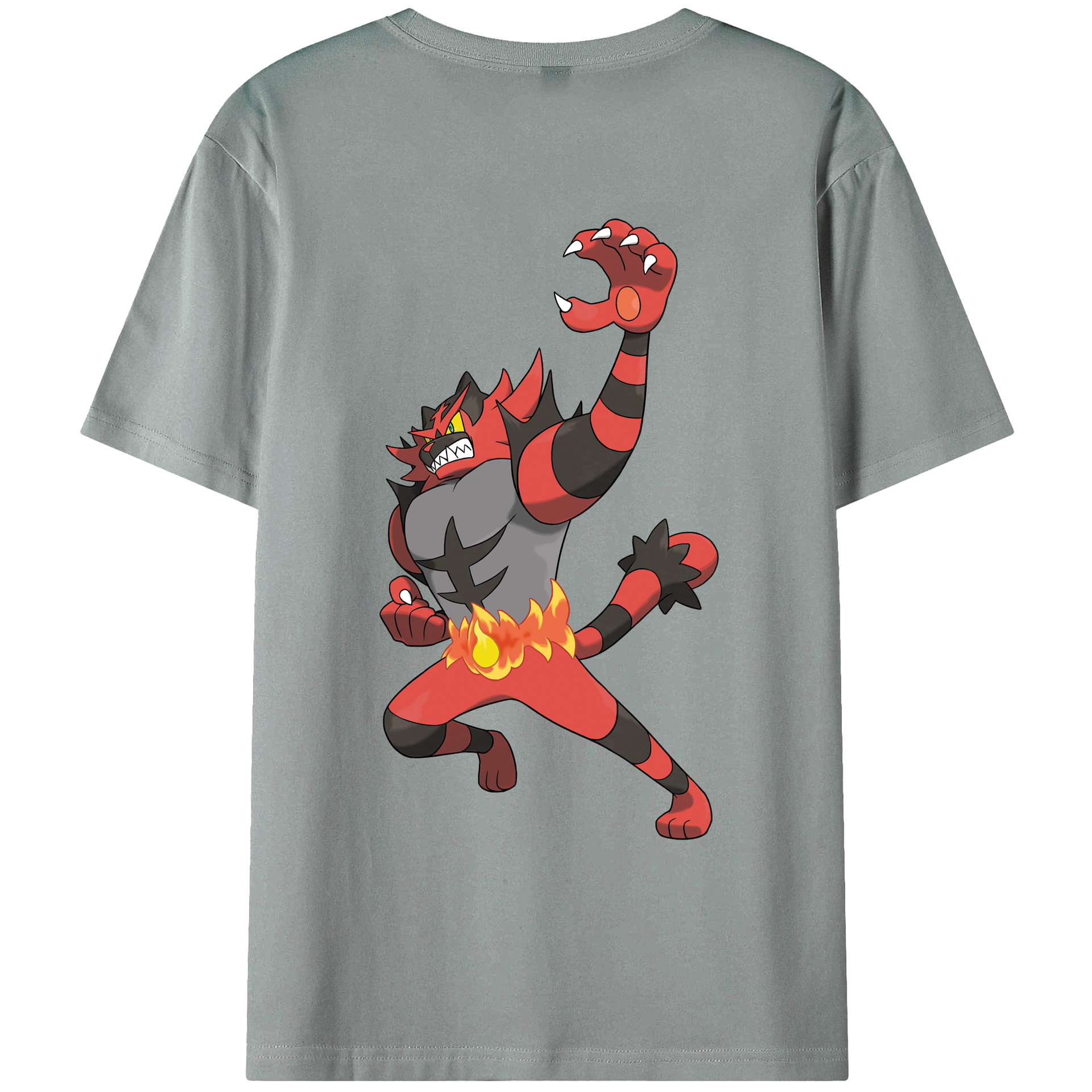 （画像用） ポケットモンスター Pokémon 綿100％ メンズ半袖Tシャツ（バックプリント） 通気性